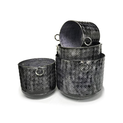 Set of 4 Embossed Matrix Planters 